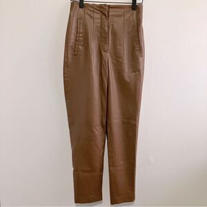 Zara Faux Leather Pants Women Size XS Caramel
